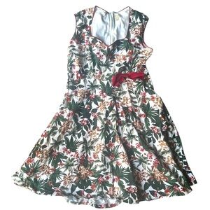 Lindy Bop floral bow swing dress